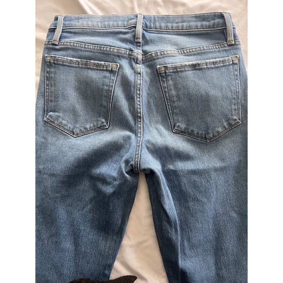 Frame Denim Le Nouveau Straight Womens Size 26 Jeans Frayed Hem Lt Wash Ankle - Picture 4 of 12